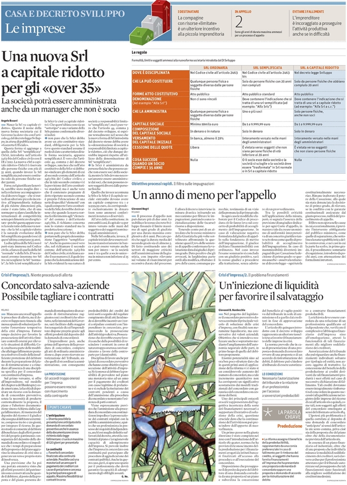 2012 06 24 Una nuova SRL a capitale ridotto per gli «over 35»